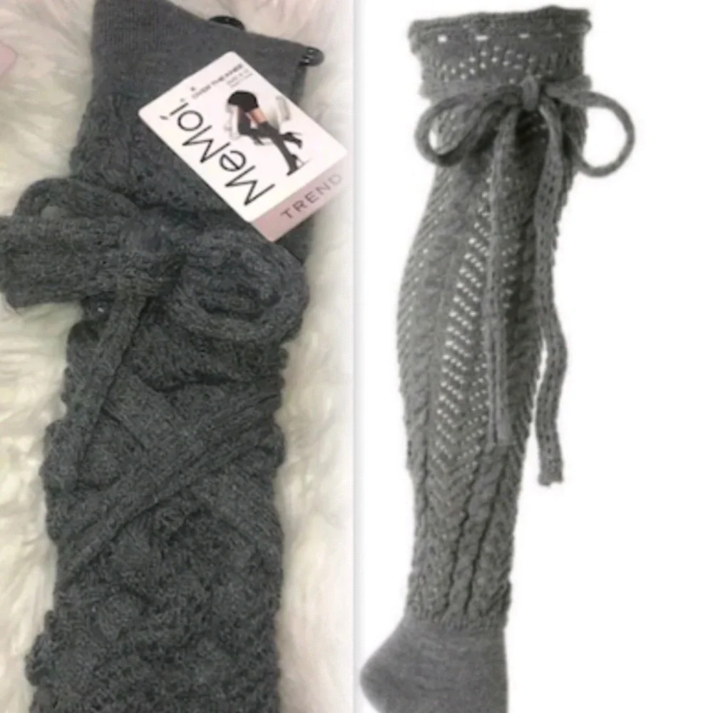 MeMoi over the knee socks NWT leg warmers gray